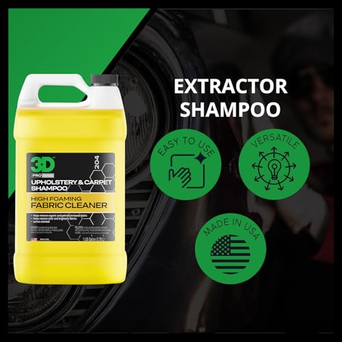 3D Extractor Carpet Cleaner Shampoo for Machine Use - Upholstery Cleaner, Stain Remover & Odor Eliminator - Low Foam, No Residue Formula 1 Gallon - Image 5