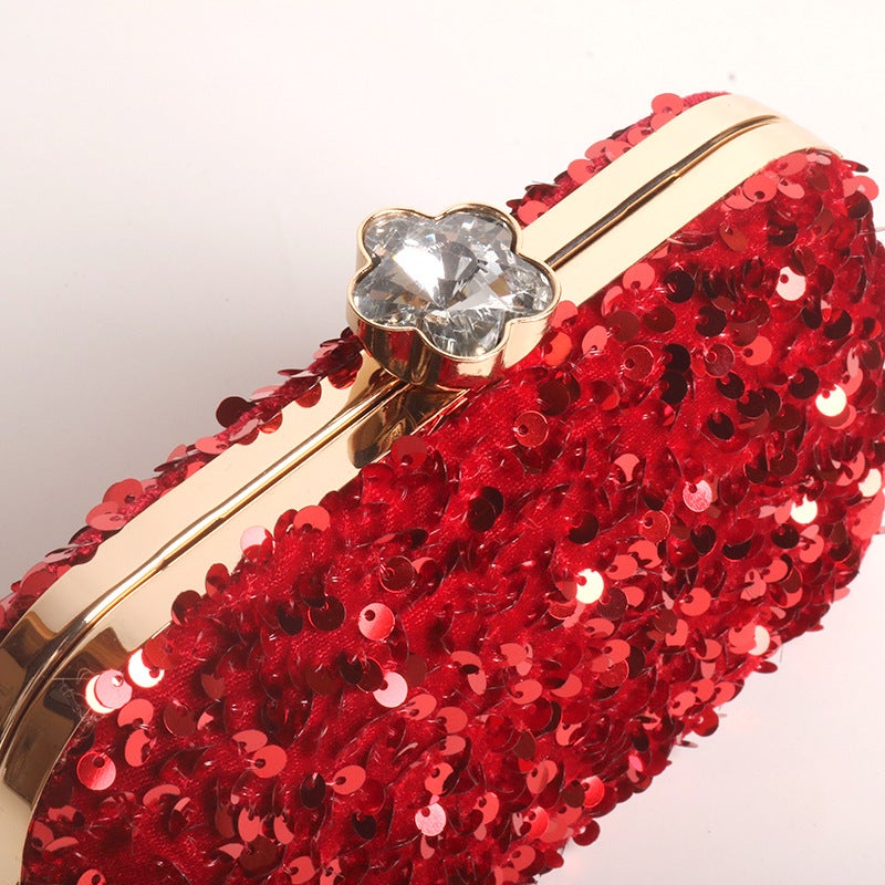 Evening Bag Export Retro Women'S Clutch Bag Sequin Chain Evening Banquet Dress Bag - Image 4