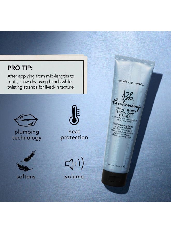 Bumble and Bumble . Thickening Great Body Volumizing Blow Dry Cream | Heat Protection | Volume Blowouts for Fine to Medium Hair | Wavy, Straight, 5 Fl Oz - Image 4