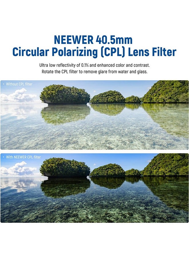 Neewer Neewer 40.5mm Polarizing Filter 30 Layer Multi Resistant Nano Coatings Circular Polarising Filter(CPL) Reduce Glare/Enhance Contrast/Ultra Slim/Reduces Reflection/HD Optical Glass Polarizer Filter  - Image 2