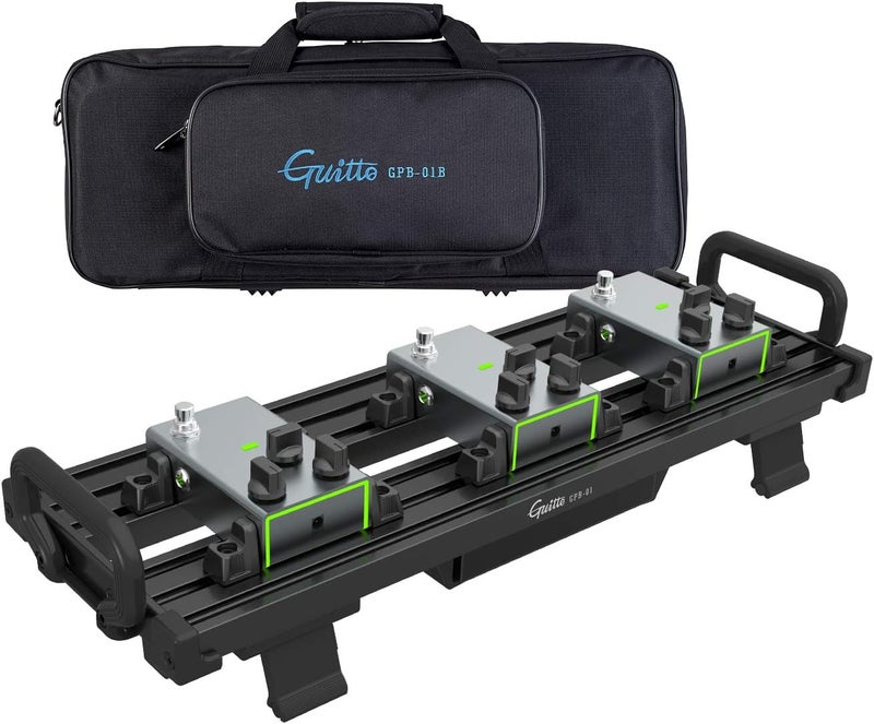 Guitto Guitar Pedal Board - Clip-Mount Guitar Effect Pedal board Aluminum Alloy with Carry Bag No Residue GPB-01 Small - Image 1