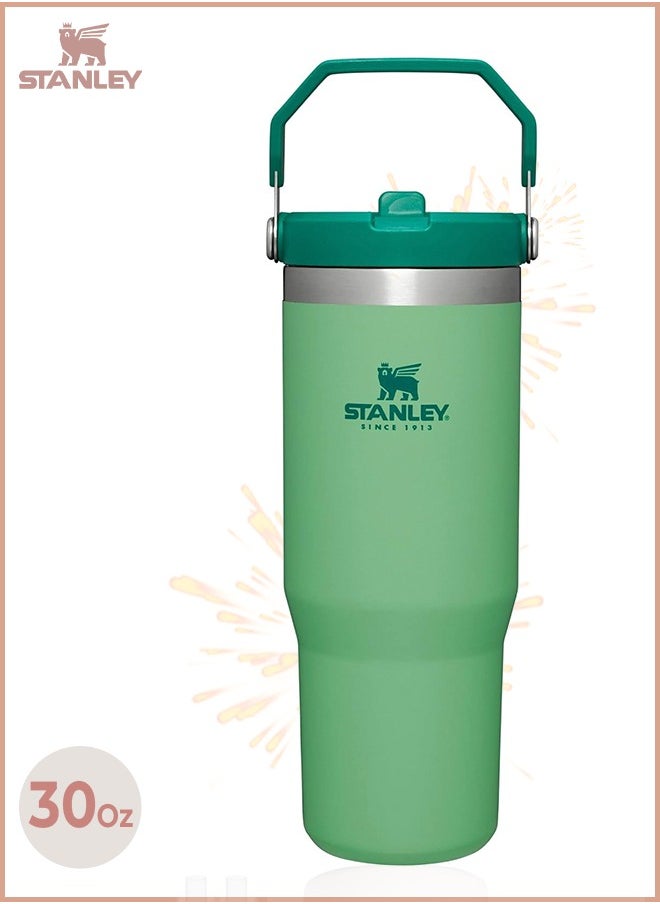 ستانلي كوب ستانلي المصنوع من الفولاذ المقاوم للصدأ - زجاجة مياه معزولة مفرغة من الهواء للاستخدام في المنزل أو المكتب أو السيارة، كوب قابل لإعادة الاستخدام مع قشة مقاوم للتسرب، يمكن قلبه ليبرد لمدة 12 ساعة أو مثلج لمدة يومين، سعة 30 أونصة - Image 1