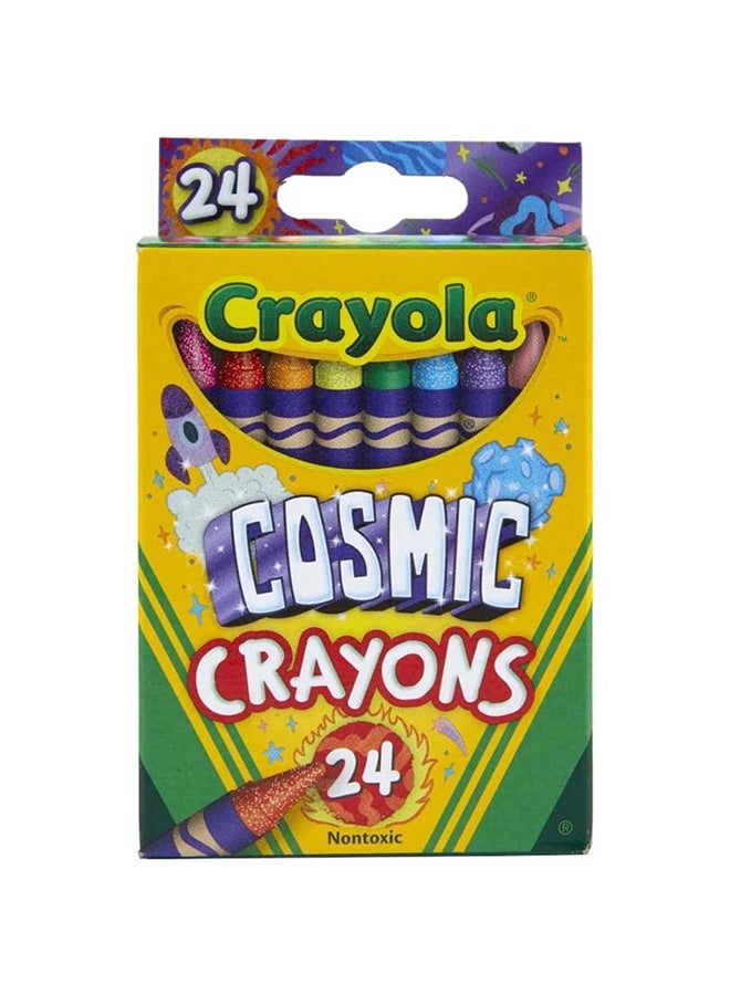 Crayola كرايولا - أقلام الكريبون الكونية | ألوان لامعة | 24 قطعة للأعمار 3 وما فوق - Image 1