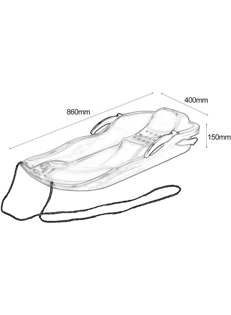 BLOOMING TIME Heavy Duty Sand Skiing Board for 2 people With Brake Outdoor Sports Plastic Skiing Boards Sled Snow Grass Sand Board Ski Pad Snowboard With Rope - Image 2