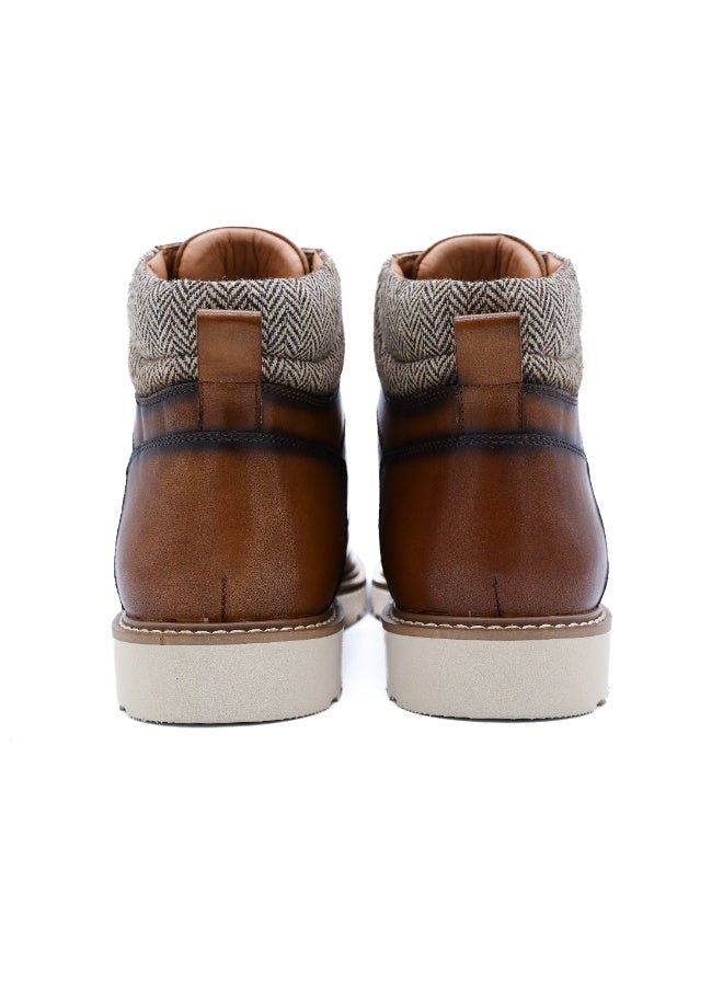 Hoog Shoes For Men Walnut Wanderer High Toe Lace Up Leather Boots Brown Comfortable Casual Outdoor Use - Image 2