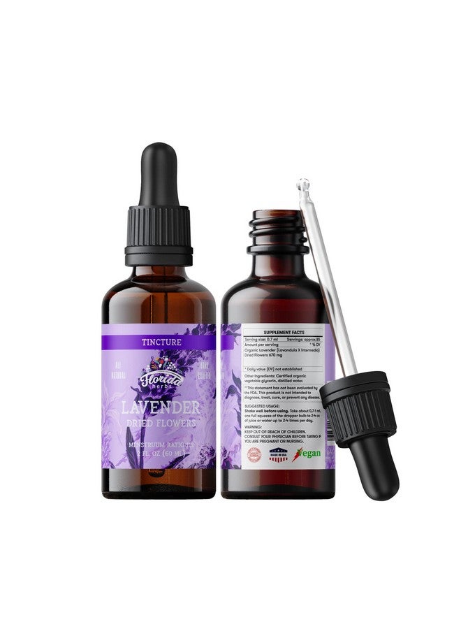 FLORIDA HERBS Lavender Flower Liquid Extract for Calming Nervous System Support, Organic Lavender Extract (Lavandula X Intermedia) Dried Flow 2 Fl Oz - Image 1