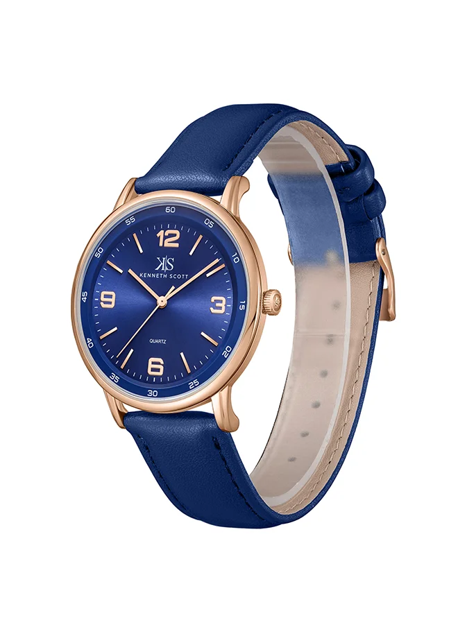KENNETH SCOTT Kenneth Scott Men's Blue Dial Analog Watch - K23040-RLNN