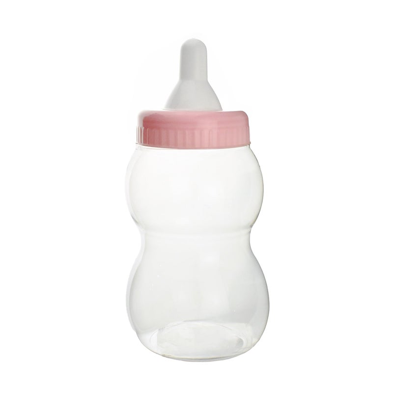 FIREFLY IMPORTS Jumbo Milk Bottle Coin Bank Baby Shower Plastic Container 13inch Light Pink Big Baby Bottle for Shower Game