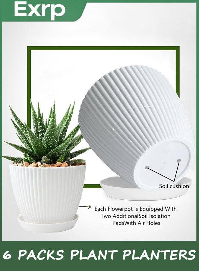 Exrp مزارعين النباتات 6 حزمة ، وعاء بلاستيكية سميكة قوية للنباتات ، في الأماكن الداخلية / في الهواء الطلق 6 أحجام وعاء الزهور مع ثقوب الصرف الصحي والأطباق (6 أحجام ، عيار: 9 سم / 11 سم / 13 سم / 15 سم / 17 سم / 19 سم) - Image 4