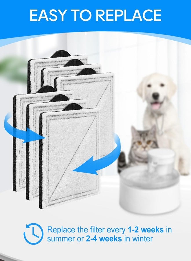 Cunina 6-Pack Cat Fountain Filter Replacement Compatible with PetSafe Outlast Pumpless Pet Fountain, Fit for Ion-X, Viva, Premier Cat Water Fountain Stainless Steel, Pet Water Fountain Filters for Dog & Cat - Image 5