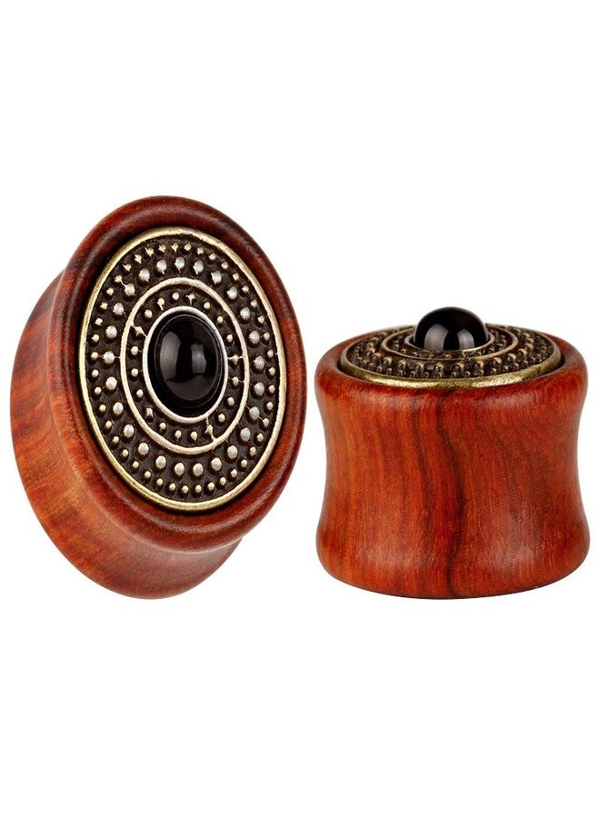 TBOSEN 8PCS Sun Moon Organic Wood Saddle Ear Plugs Tunnels Stretching Punk Piercings Expanders Set - Image 2