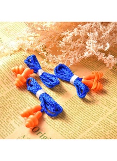 Bememo 20 Pairs Corded Ear Plugs Reusable Silicone Earplugs With String Banded Ear Plug Sleep Noise Cancelling For Hearing Protection (Blueorange)  - Image 2