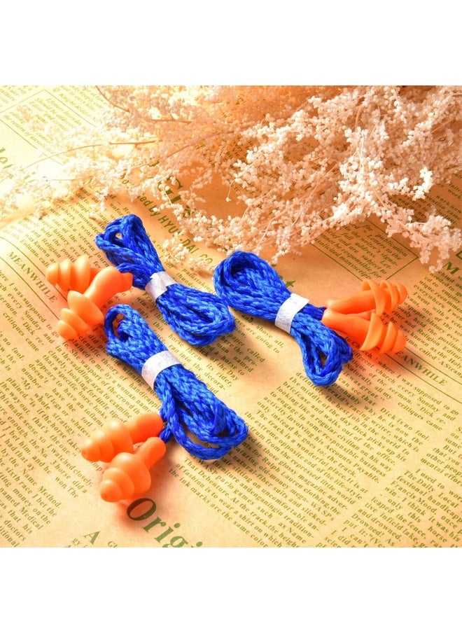 Bememo - 20 Pairs Corded Ear Plugs Reusable Silicone Earplugs With String Banded Ear Plug Sleep Noise Cancelling For Hearing Protection (Blueorange) - Image 1
