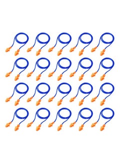 Bememo 20 Pairs Corded Ear Plugs Reusable Silicone Earplugs With String Banded Ear Plug Sleep Noise Cancelling For Hearing Protection (Blueorange)  - Image 1
