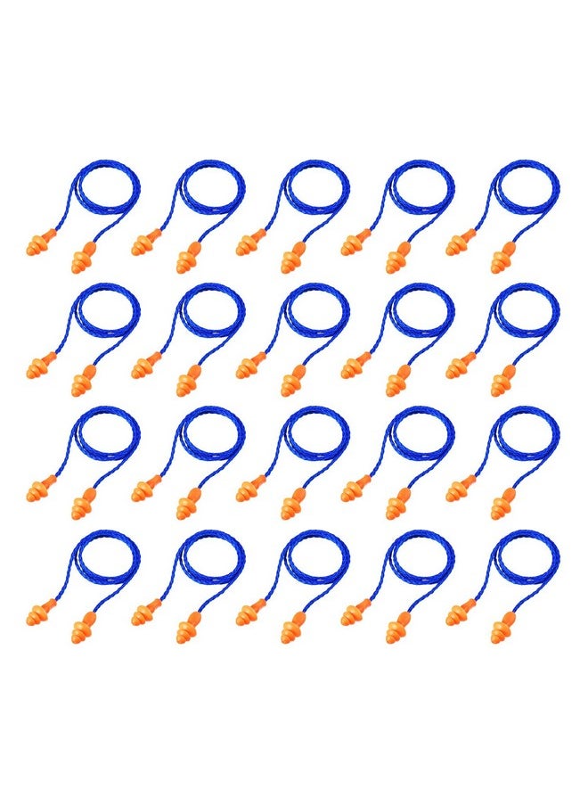 Bememo - 20 Pairs Corded Ear Plugs Reusable Silicone Earplugs With String Banded Ear Plug Sleep Noise Cancelling For Hearing Protection (Blueorange) - Image 1