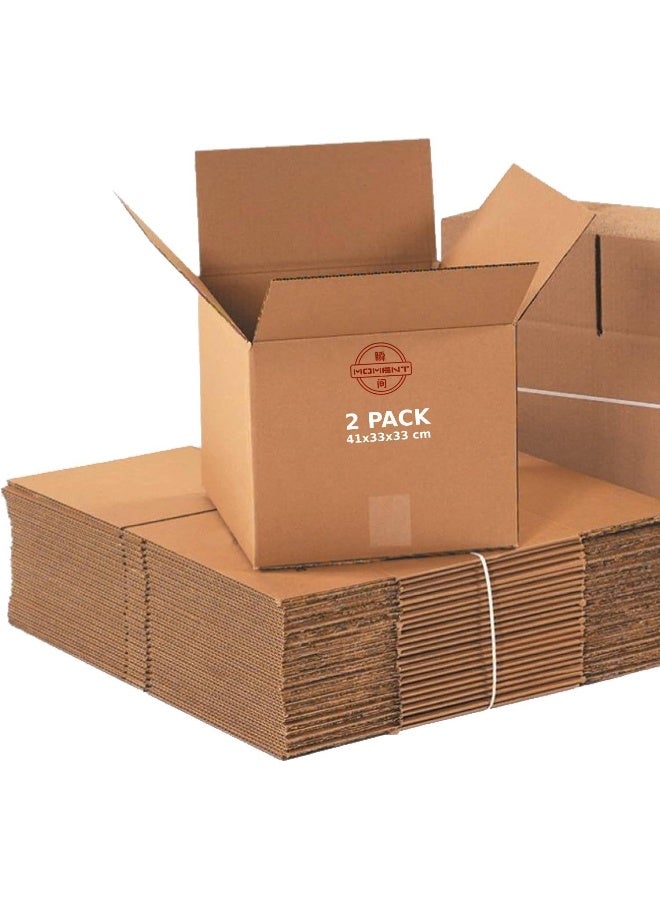 MOMENT عبوات شحن كرتونية 2 عبوة، 5 طبقات (41X33X33 سم/16X12X12 بوصة) - Image 1