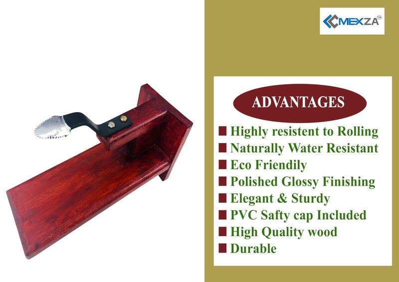 MEXZA™ Wooden Table Top Coconut Scraper Chirava Grater Thengai Thuruvi (M) - Image 5