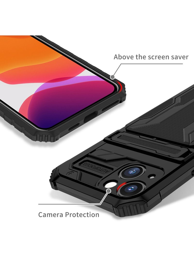 RICOONLINE - Shockproof Protective Phone Case Cover Compatible for iPhone 13 Black - Image 1