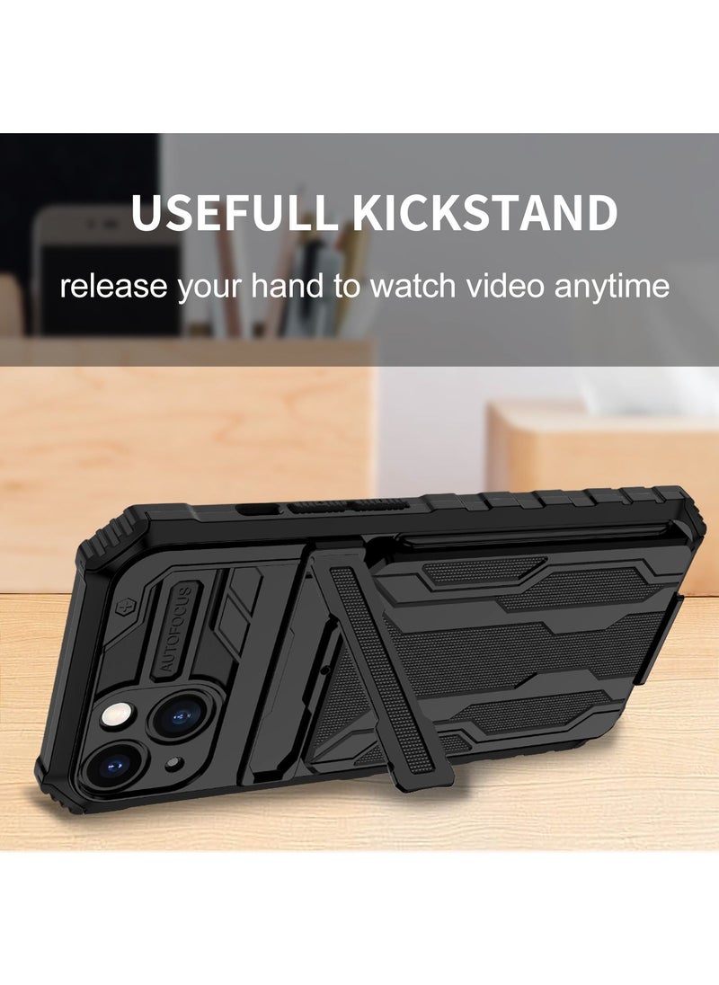 RICOONLINE - Shockproof Protective Phone Case Cover Compatible for iPhone 13 Black - Image 1