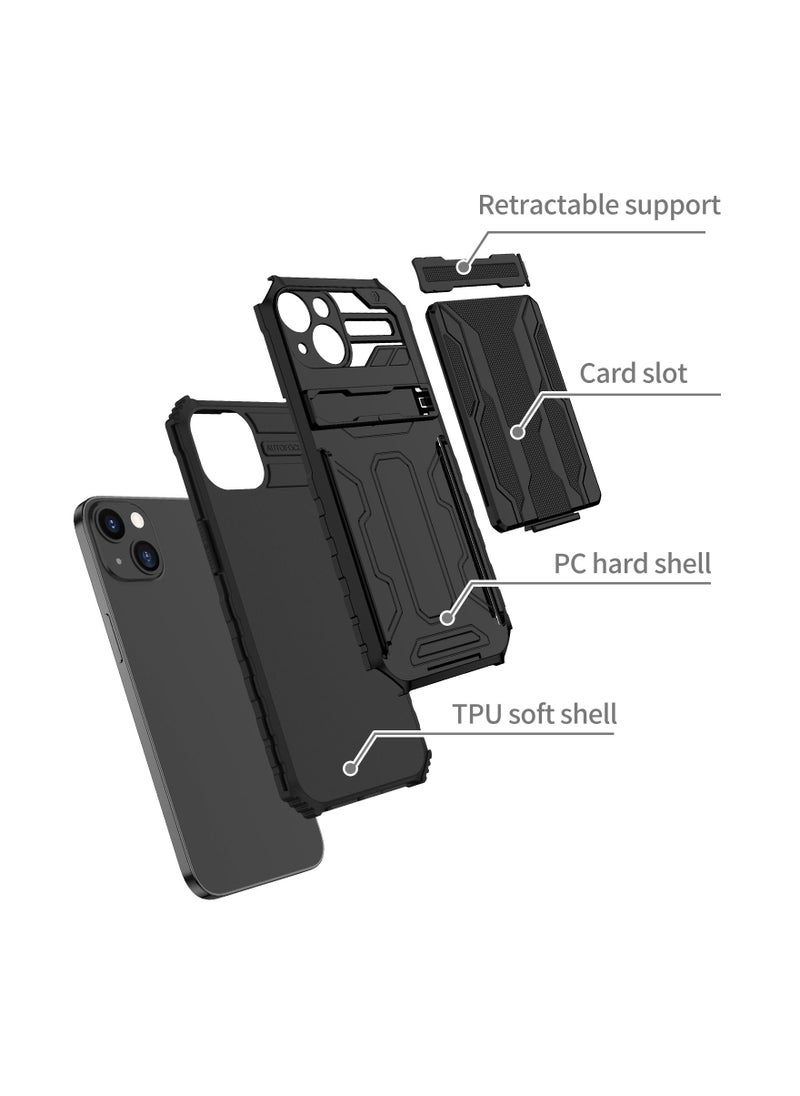 RICOONLINE - Shockproof Protective Phone Case Cover Compatible for iPhone 13 Black - Image 1
