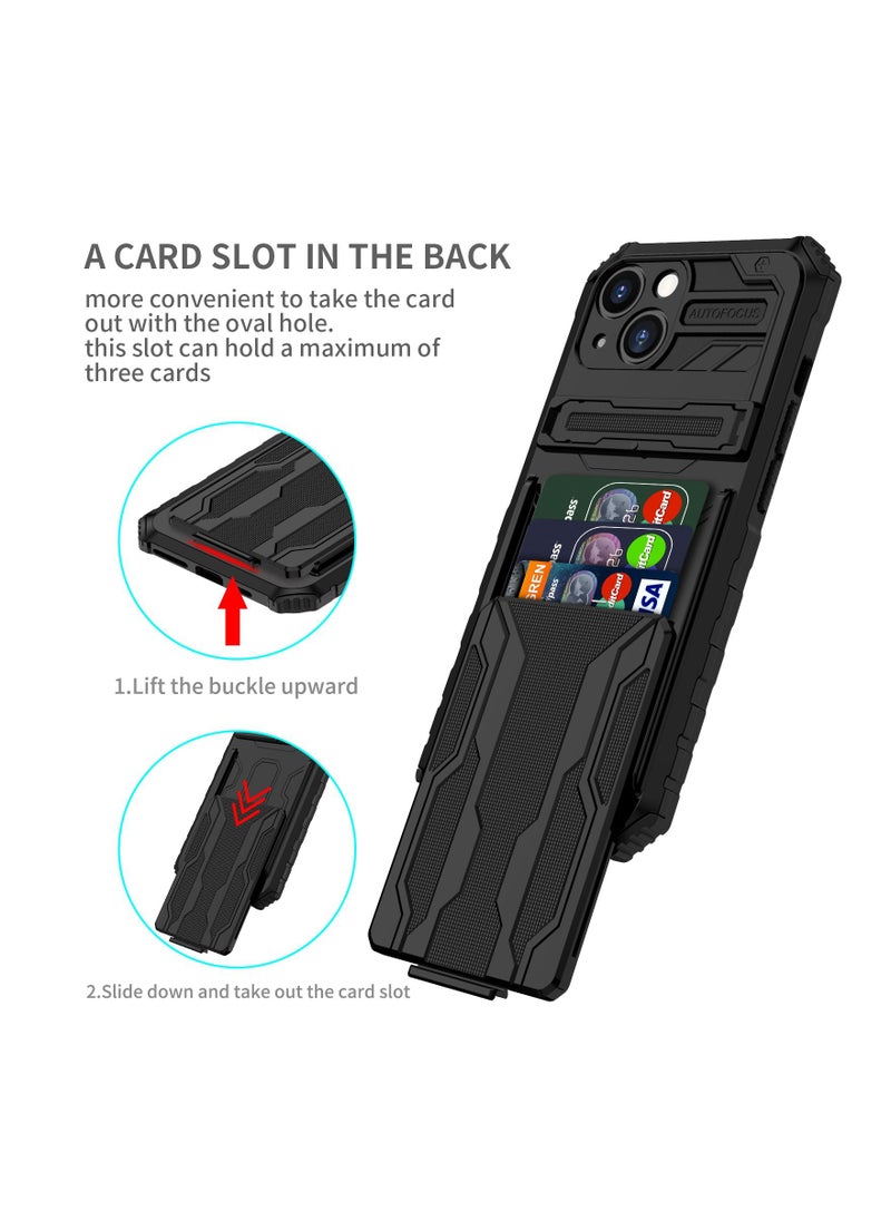 RICOONLINE - Shockproof Protective Phone Case Cover Compatible for iPhone 13 Black - Image 1