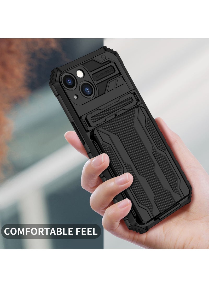RICOONLINE - Shockproof Protective Phone Case Cover Compatible for iPhone 13 Black - Image 1