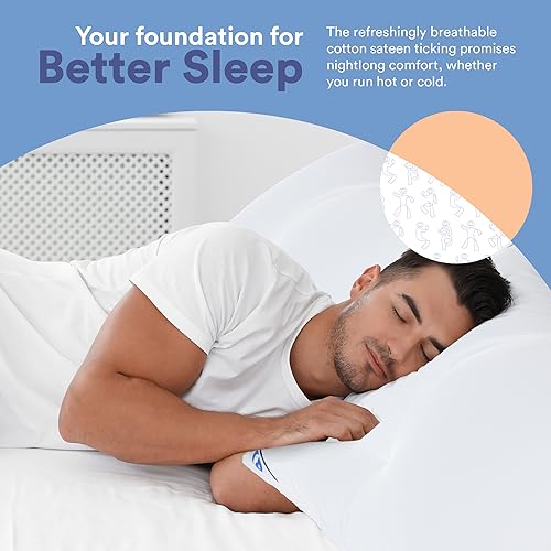 Continental Bedding | Harmony White Down Pillow | 550 Fill Power | 400 Thread Count Cotton Cover | Made in USA | Queen, Soft | 2 Pack - Image 4