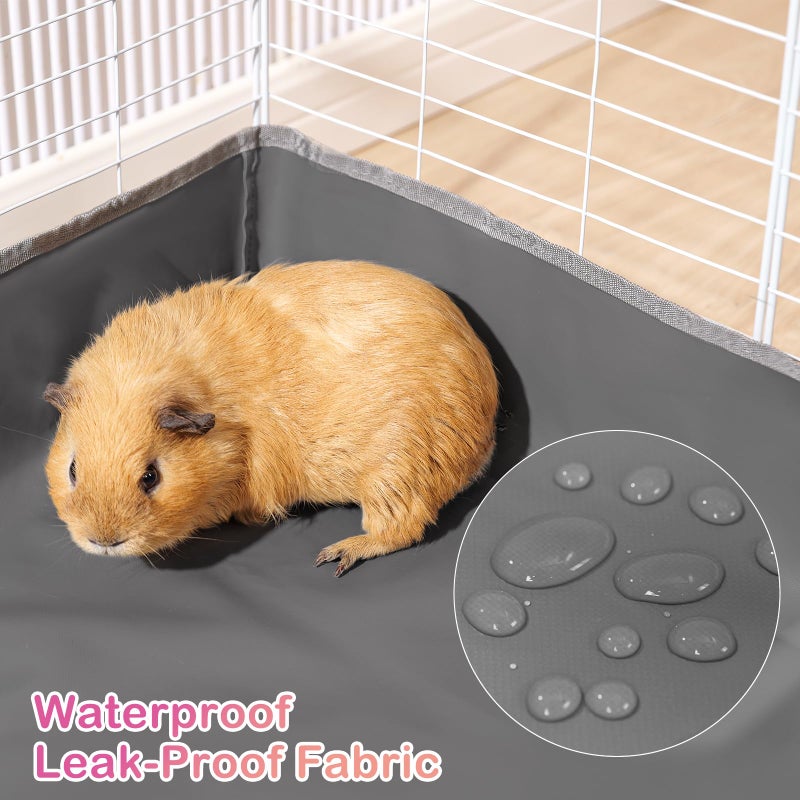 Funfurry Waterproof Guinea Pig Cage Liner,Washable Tarp Bottom Base,Cage Liners for Small Animals,Hamster Chinchilla Hedgehog Ferret Rabbit. (Dark Grey-Paw, 24" X 48") - Image 4