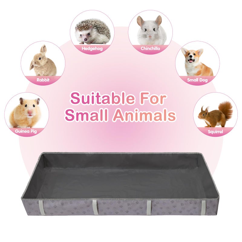 Funfurry Waterproof Guinea Pig Cage Liner,Washable Tarp Bottom Base,Cage Liners for Small Animals,Hamster Chinchilla Hedgehog Ferret Rabbit. (Dark Grey-Paw, 24" X 48") - Image 5