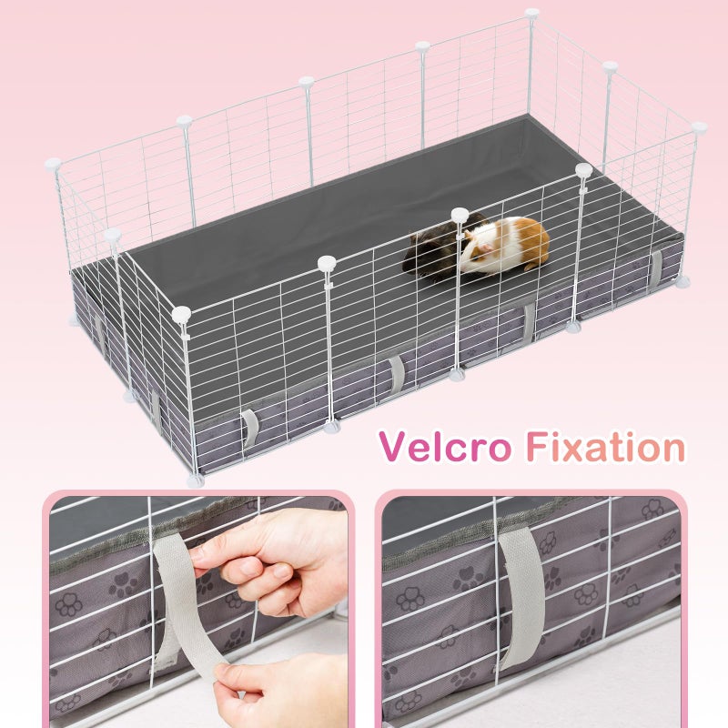 Funfurry Waterproof Guinea Pig Cage Liner,Washable Tarp Bottom Base,Cage Liners for Small Animals,Hamster Chinchilla Hedgehog Ferret Rabbit. (Dark Grey-Paw, 24" X 48") - Image 3
