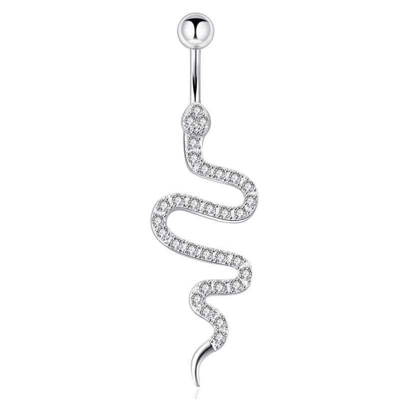 Mastyle ® Snake-Shaped Belly Button Ring | Stylish Navel Piercing Jewelry for Women & Girls - Image 1