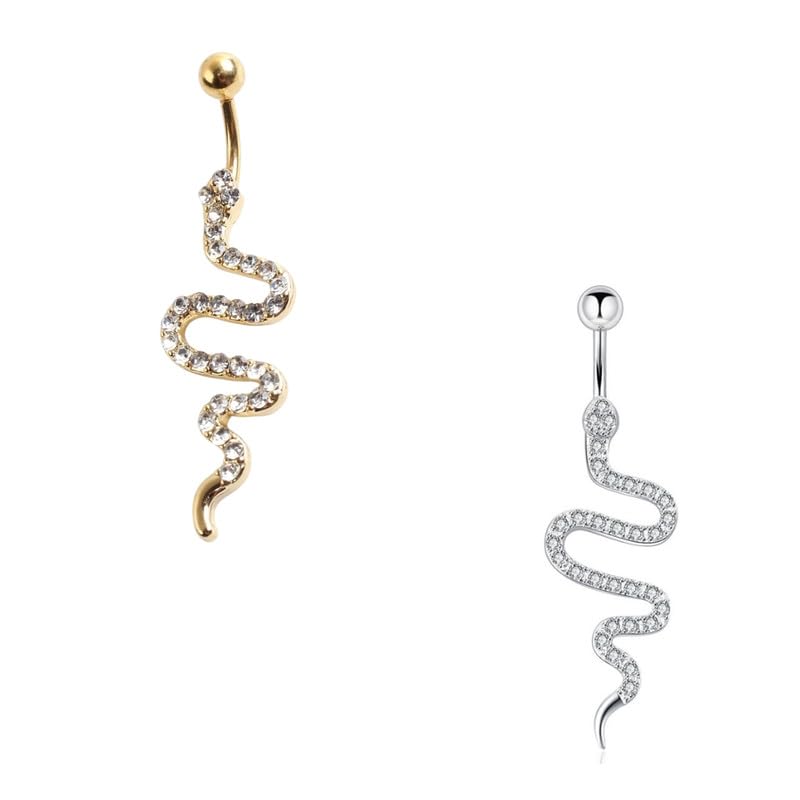 Mastyle ® Snake-Shaped Belly Button Ring | Stylish Navel Piercing Jewelry for Women & Girls - Image 5