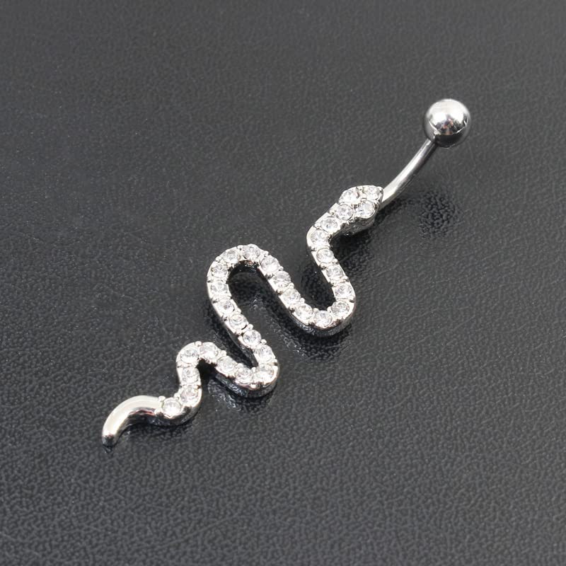 Mastyle ® Snake-Shaped Belly Button Ring | Stylish Navel Piercing Jewelry for Women & Girls - Image 3