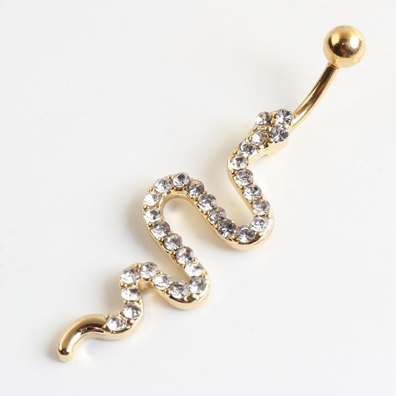 Mastyle ® Snake-Shaped Belly Button Ring | Stylish Navel Piercing Jewelry for Women & Girls - Image 4