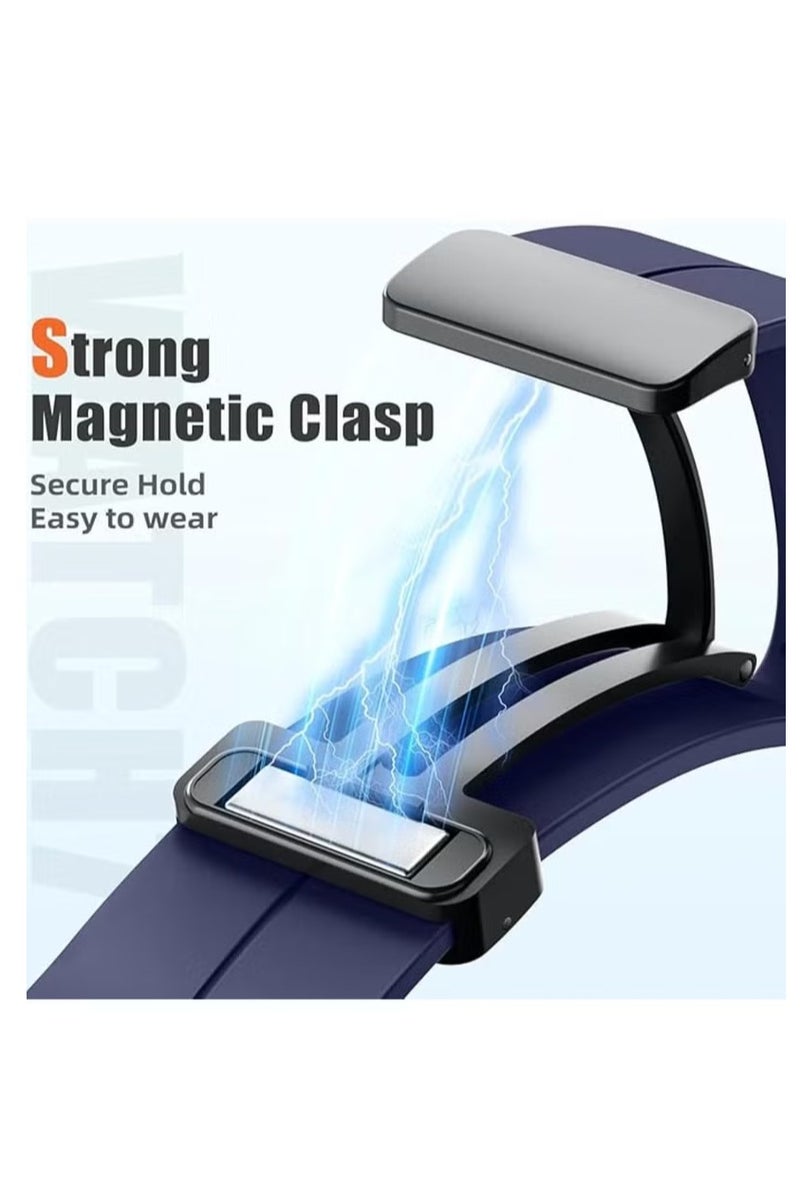 UMIXPRO Magnetic Band Compatible with Samsung Galaxy Watch 7 Ultra 2024 Strap Magnetic D Buckle Replacement Band No Gap Silicone Sports Strap for Samsung Galaxy Watch 7 Ultra Men Women - Image 3