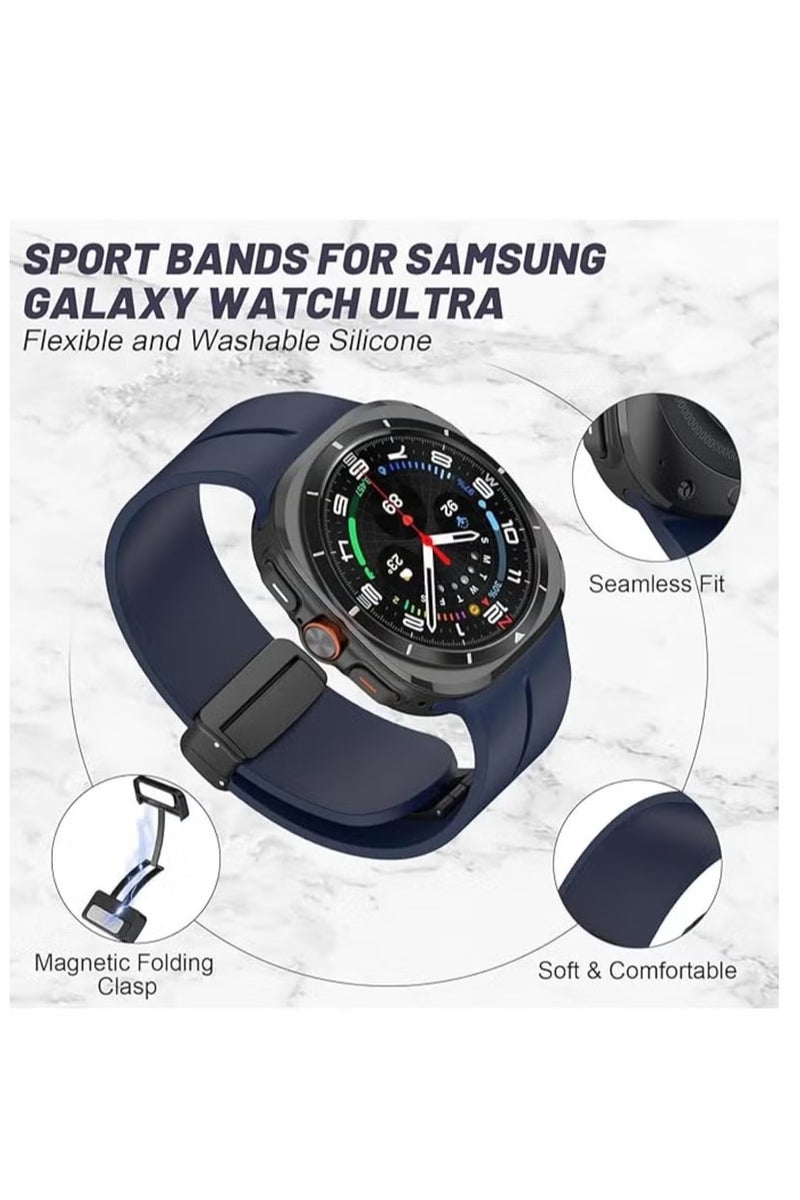 UMIXPRO Magnetic Band Compatible with Samsung Galaxy Watch 7 Ultra 2024 Strap Magnetic D Buckle Replacement Band No Gap Silicone Sports Strap for Samsung Galaxy Watch 7 Ultra Men Women - Image 5