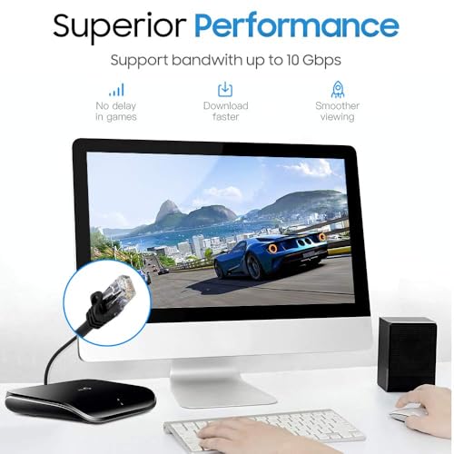 Cmple - Cat 6 Ethernet Cable 7 ft, Cat6 Patch Cables 10Gbps Network LAN Cord, 550MHz, RJ45 Connectors, Compatible with Gaming Computer, Laptop, Modem, Router, Gaming Console - Black - Image 5