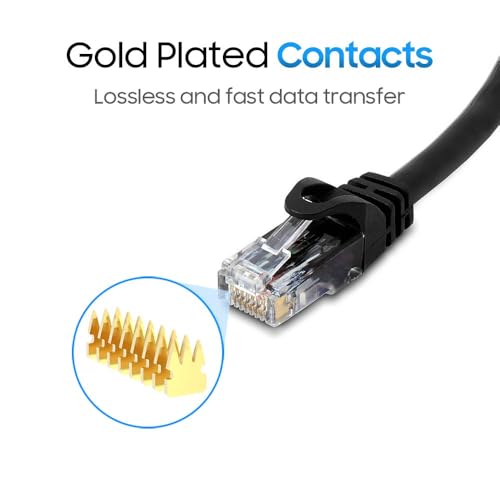 Cmple - Cat 6 Ethernet Cable 7 ft, Cat6 Patch Cables 10Gbps Network LAN Cord, 550MHz, RJ45 Connectors, Compatible with Gaming Computer, Laptop, Modem, Router, Gaming Console - Black - Image 4