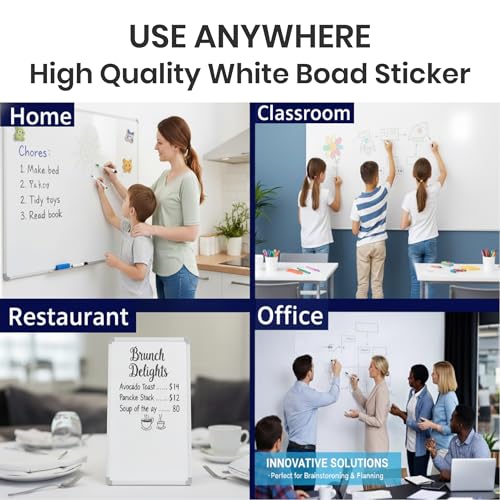 YAJNAS 4x2 Feet Whiteboard Wall Sticker for School, Office & Home | Self-Adhesive, Removable, Waterproof Whiteboard Wallpaper | Perfect for Writing, Drawing & Organizing on Smooth Surfaces - Image 5