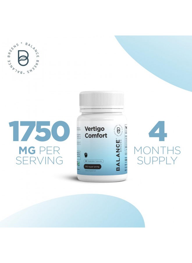 Balancebreens - Vertigo Relief Supplement 1750 Mg - Motion Sickness, Dizziness, Tinnitus, Migraine - Inner Ear Balance - Natural Alternative to Anti Vertigo Bracelet & Pillow - Image 1