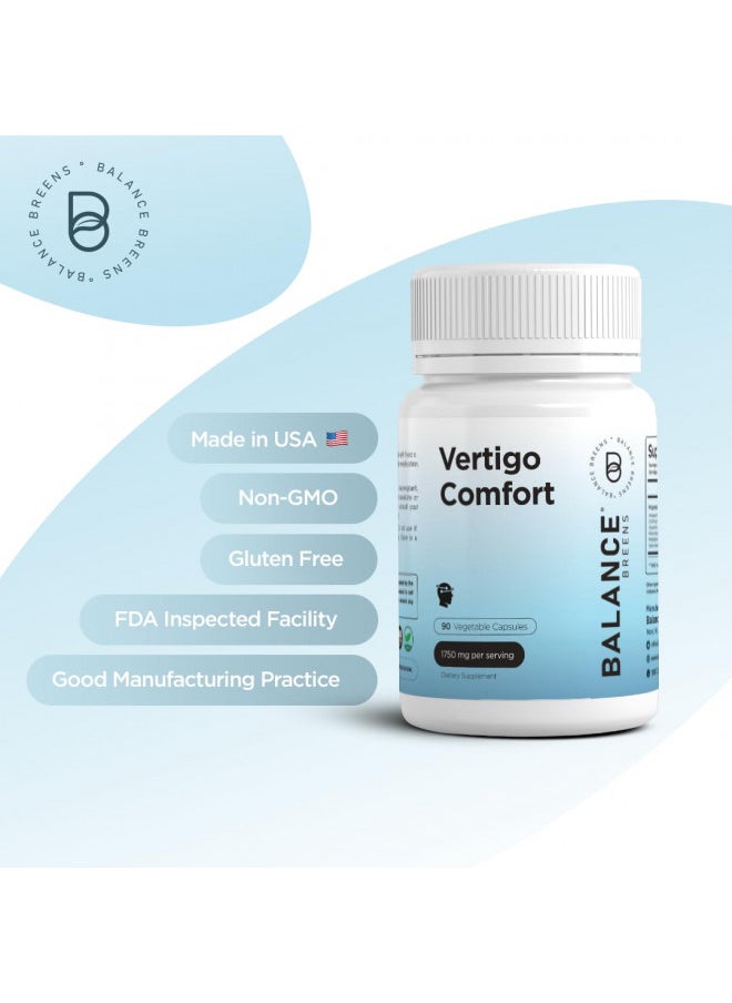 Balancebreens - Vertigo Relief Supplement 1750 Mg - Motion Sickness, Dizziness, Tinnitus, Migraine - Inner Ear Balance - Natural Alternative to Anti Vertigo Bracelet & Pillow - Image 1