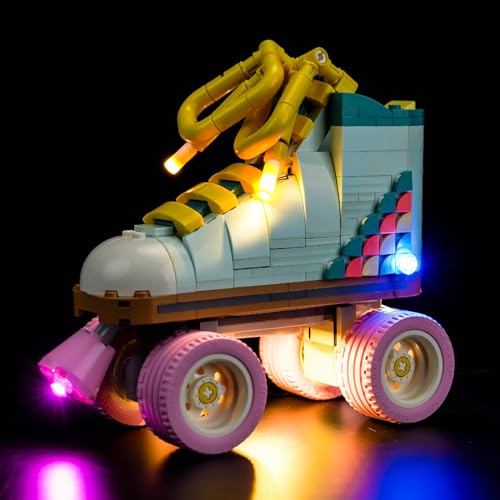 LocoLee Light Compatible with Lego 3 in1 Retro Roller Skate 31148 Creative Lighting Set Compatible with Lego Retro Roller Skate 31148 SetCute Gift for Kids 31148 No Models Only Light - Image 1