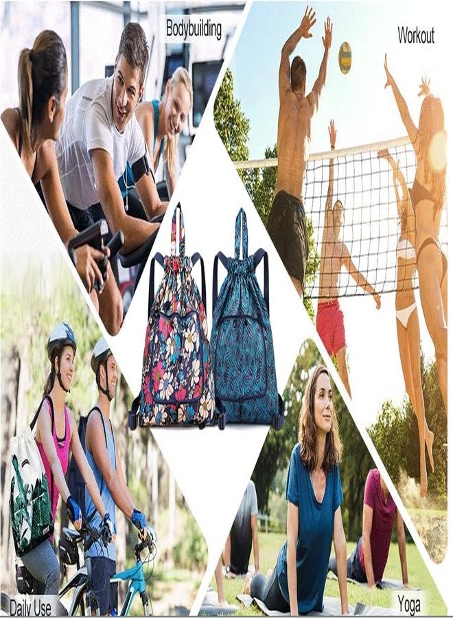 SHIELD PLUS Large Storage Foldable Reusable Drawstring Bags, Waterproof Backpack for school Sports Gym Yoga Beach Shopping Holidays Swimming Traveling - Image 4