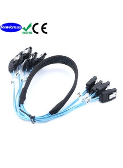 Generic SAS4.0 4SATA To 4SATA 7PIN Female Right Bend SSD SSD Data Computer Motherboard Cable-Color:Black-Length:1m  - Image 4