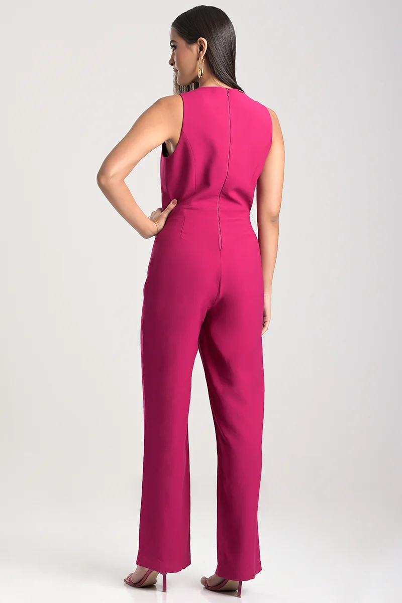 Carmen Steffens Fuchsia Jumpsuit with Removable Overlay