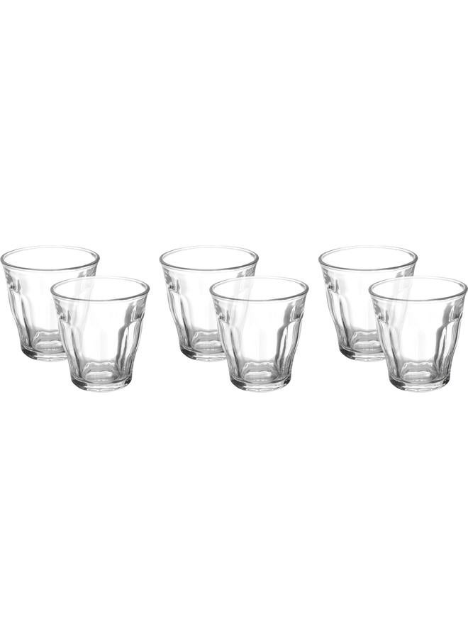 Alsaif Max Glass Cups Set Ribbed 6 Pieces Clear - Image 1