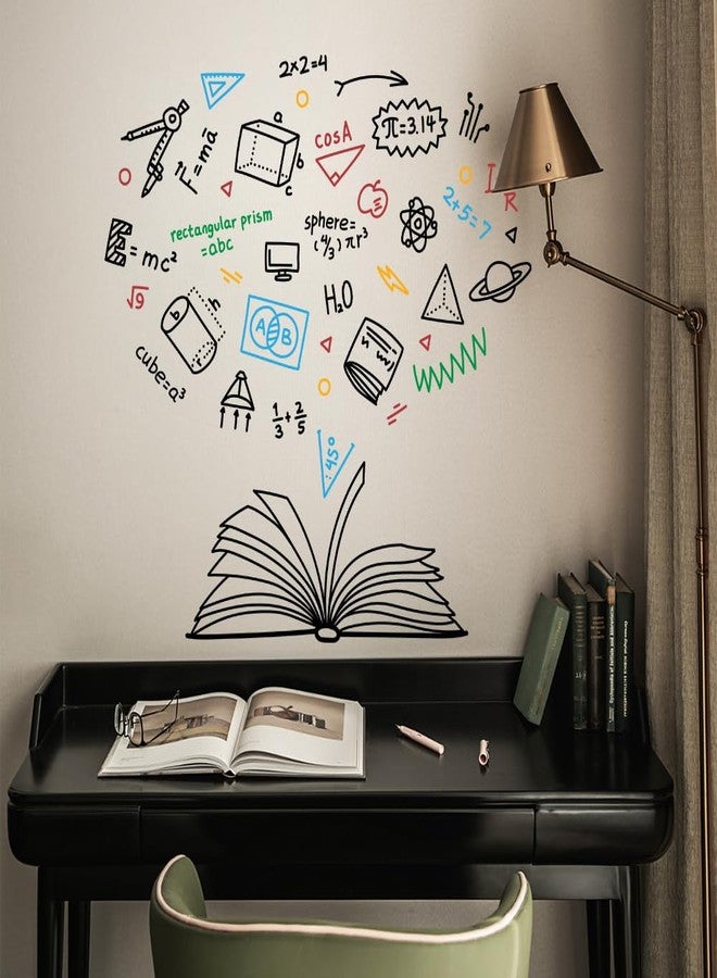 SUPERDANT Math Book Wall Decals Mathematical Symbols Wall Stickers Murals Decals for Classroom Kid's Room Bedroom Livingroom Nursery Vinyl Wallpaper Art Sticker School Classroom Decoration - Image 1