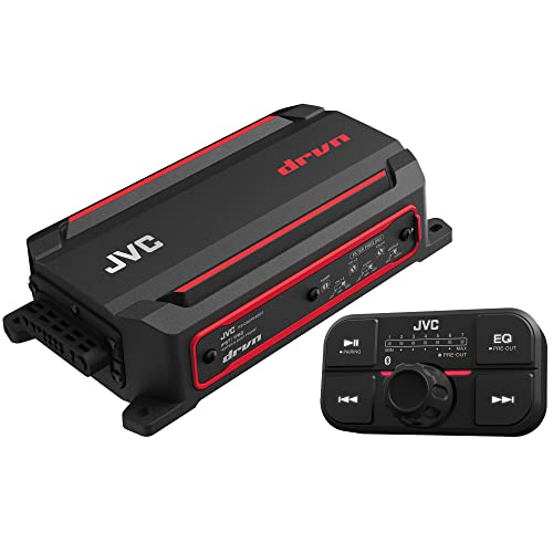 JVC KS-DR2104DBT Compact 4-Channel 600 Watt Car Amplifier with Bluetooth Streaming. Built for Marine, ATV and Powersport Applications. Waterproof, Dustproof, Rust Proof and Vibration Proof - Image 1