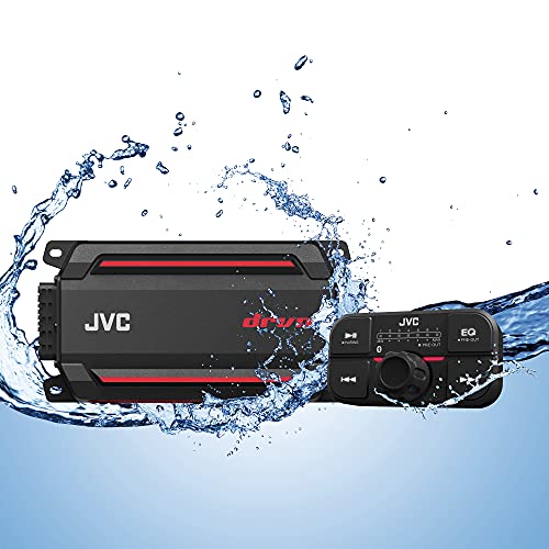 JVC KS-DR2104DBT Compact 4-Channel 600 Watt Car Amplifier with Bluetooth Streaming. Built for Marine, ATV and Powersport Applications. Waterproof, Dustproof, Rust Proof and Vibration Proof - Image 2
