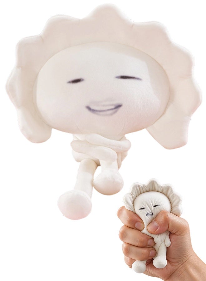 Funny Dumpling Emoji Plush Toy Pillow, Stress Relief Doll - Image 1